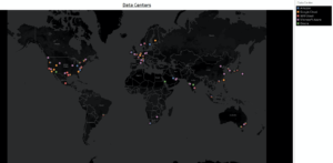World map of Datacenters for Cloud Providers
